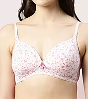 Enamor Vanish Curve Neckline With Lift Cup Women's Everyday Printed T-Shirt Bra - Padded, Wirefree, High-Coverage - F065
