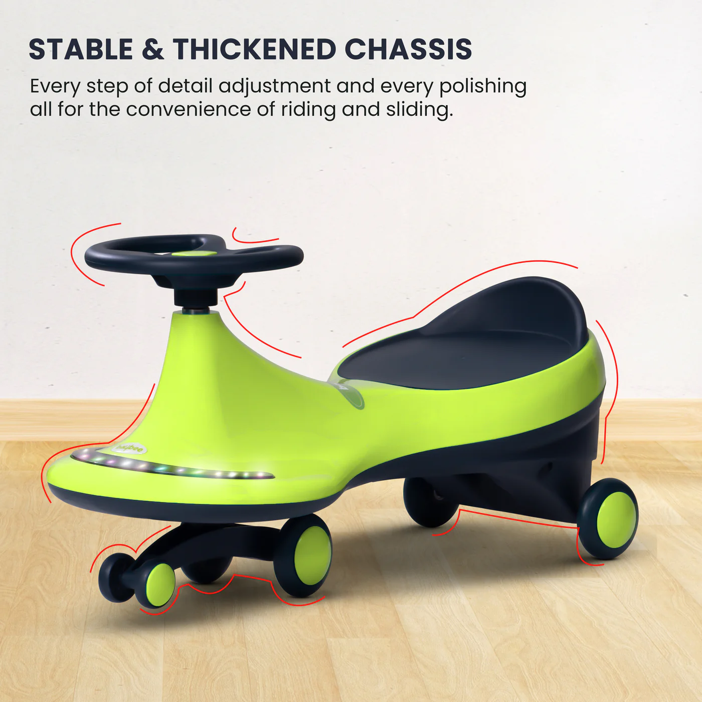 Baybee Trix Go Kids Magic Swing Cars for Kids-Pista Green Baybee Trix Go Kids Magic Swing Cars for Kids-Pista Green