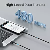 Portronics Konnect Core 3 – USB-A to Type-C Cable, 1.5m, Durable, Fast Charging, Data Transfer, Compatible with Smartphones, Tablets, Laptops, Sleek Black Design, Ideal for Everyday Use.