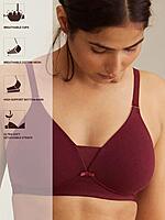Nykaa Breathe Cotton Triangle Cup Padded Non Wired T-Shirt Bra NYB003