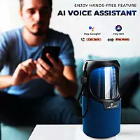 Lapcare Go Beat LBS‑400: 10 W Bluetooth speaker with RGB lamp light, dual‑driver stereo sound, 10‑hour playback, built‑in mic for hands‑free calls, compact design, 1‑yr warranty.