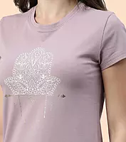 Enamor Essentials Womens E147-Short Sleeve Crew Neck Slim Fit Stretch Cotton Tee