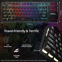 Coconut K12 Orion 2.0 TKL Mechanical Keyboard – Red Switches | Compact Design | Customizable RGB Backlighting | Durable Build | Ideal for Gaming & Productivity