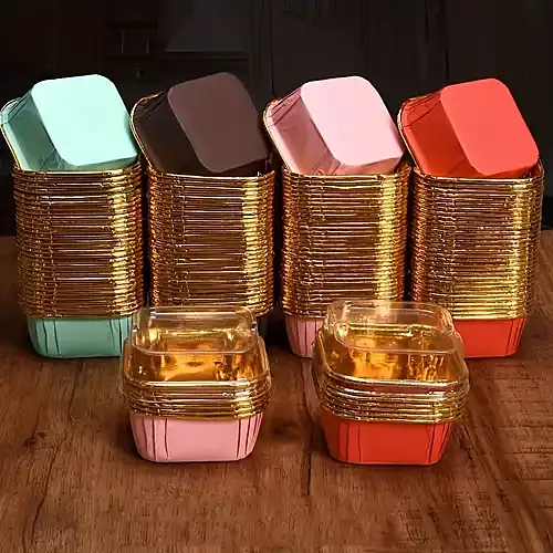 Designer square cups 10pcs with lid