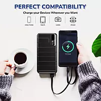 Lapcare Blaze power bank with 22.5 W fast charging, dual USB-A + Type-C, digital display, LED battery indicator & smart safety protection.