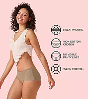 Enamor Innovations Invisi, All Day Comfort, Mid Waist Boyshorts Panty for Women - No Visible Panty Lines, Breathable, Sweat wicking, Free Cut, Full Coverage - PS40