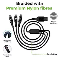 UltraProlink UL1236BLK-0150 - TrioLink 65 3 in 1 Cable with Car Play 65W, 1.5M