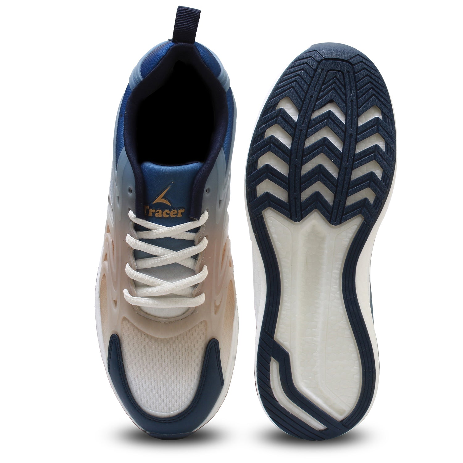 White Blue Casual Sneaker Shoe Brace 2071