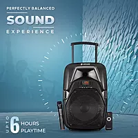 lapcare LAPSONIC IV LTS‑612: 40 W stereo party speaker with wired mic, Bluetooth/AUX/FM/USB support, LED lights & remote control—perfect for events