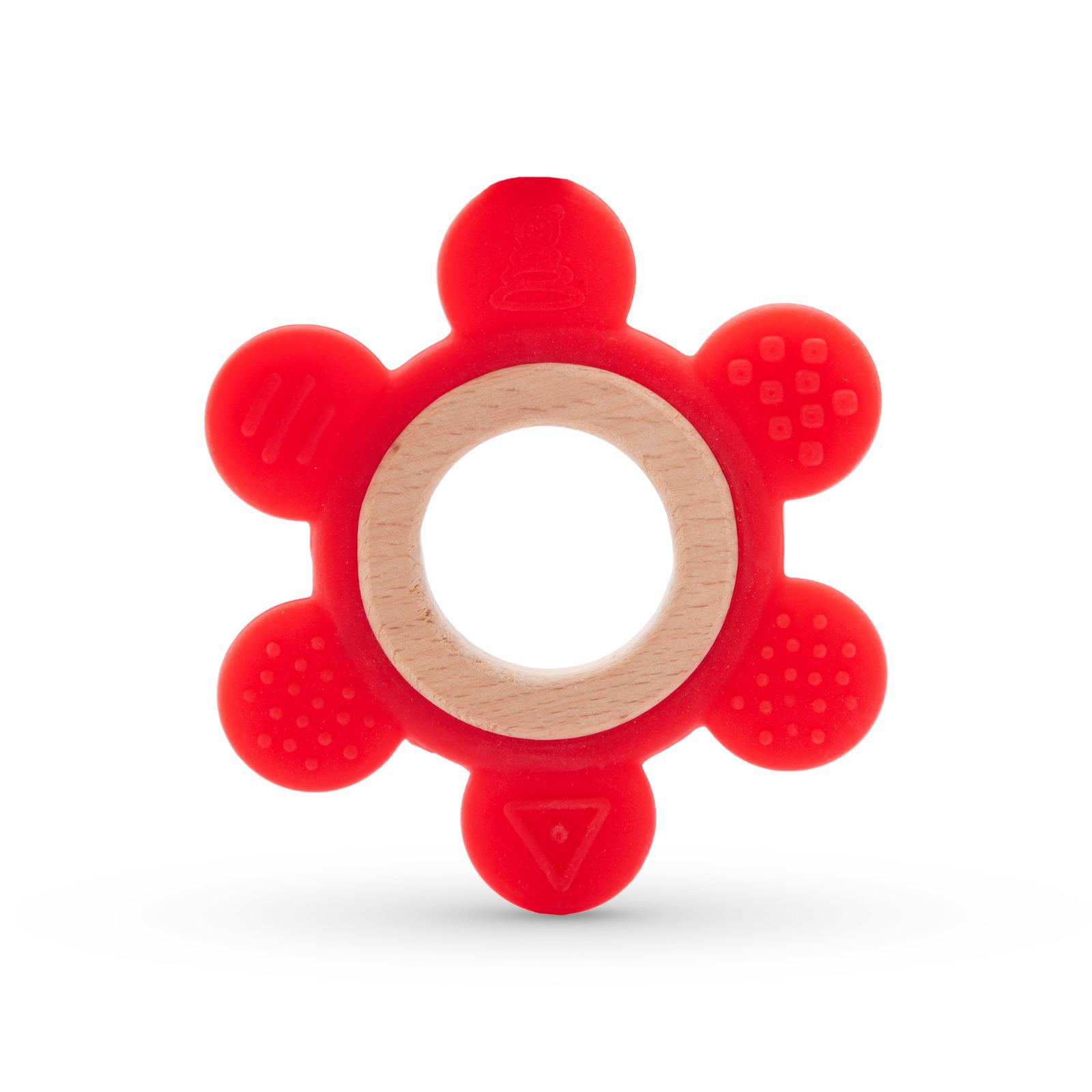 Poppy Silicone & Wood Flower Teether