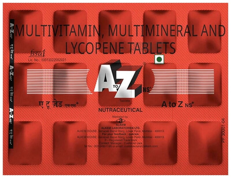 A to Z NS+ Daily Multivitamin Tablets for Energy, Immunity & Overall Wellness