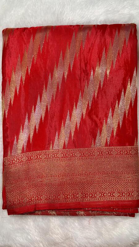 Viscose dola silk with sona rupa work