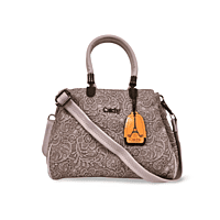 Floral Textured Handbag with Dual Handles