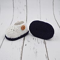 Blue Baby Booties with Double-Layer Sole – Soft & Comfortable Infant Shoes