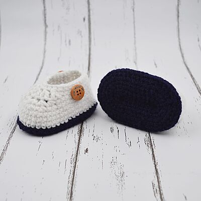 Blue Baby Booties with Double-Layer Sole – Soft & Comfortable Infant Shoes