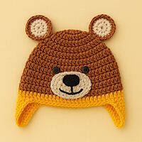 Honey Bear Earflap Cap (6–12 Months)