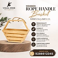 Wooden Rope Handle Basket