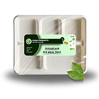 EKOPAK 5CP Meals Tray Sugar Cane-10pcs EKOPAK 5CP Meals Tray Sugar Cane-10pcs