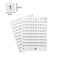 Pack of 220 White on Black 8x10mm 1-99 Numbers Self-Adhesive Labels