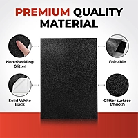 Pack of 10 A4 Black Coloured Glitter Card 230gsm Sheets