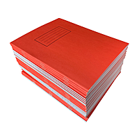 Janrax 9x7"" Red 80 Pages Feint and Ruled Exercise Book