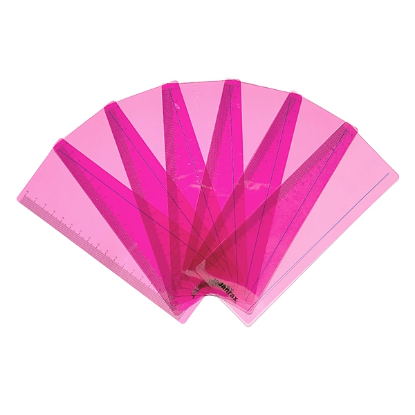 Pack of 8 Pink 191x70mm Dyslexia Overlay Reading Rulers â€“ PET Material, Rounded Corners