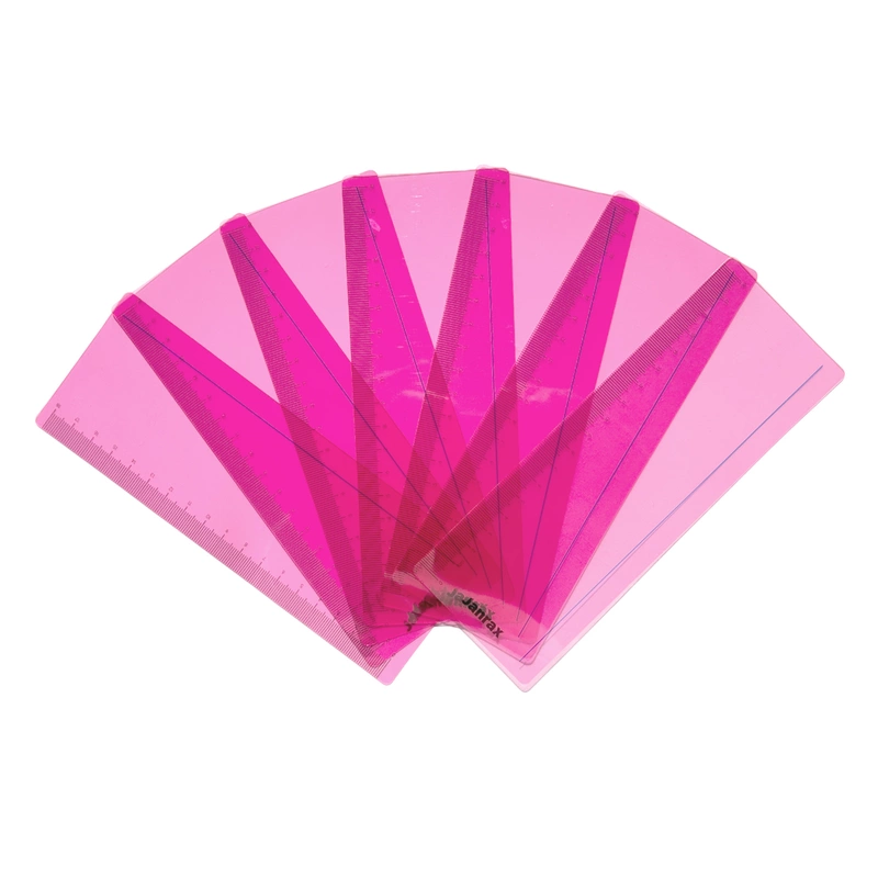Pack of 8 Pink 191x70mm Dyslexia Overlay Reading Rulers â€“ PET Material, Rounded Corners