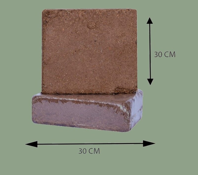 Coco Coir Block | 5 kg Compressed Coir Block | 30 × 30 cm
