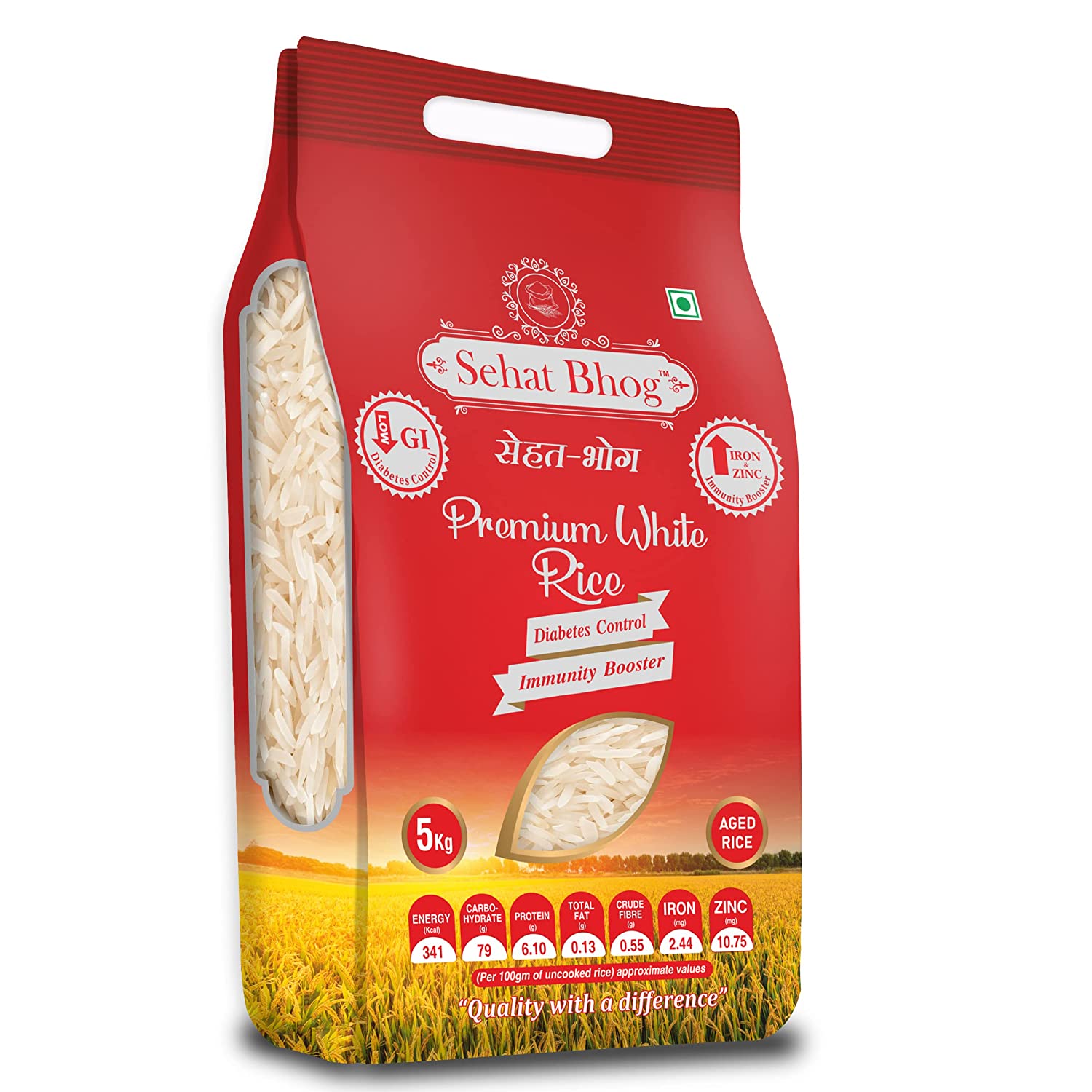 Sehat Bhog Low GI Premium White Rice – Diabetes Friendly Healthy Grain