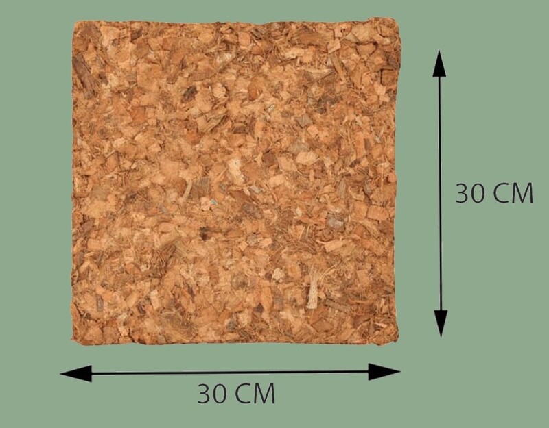 Coco Husk Chips Block | 5 kg Compressed Coconut Husk Chips | 30 × 30 cm