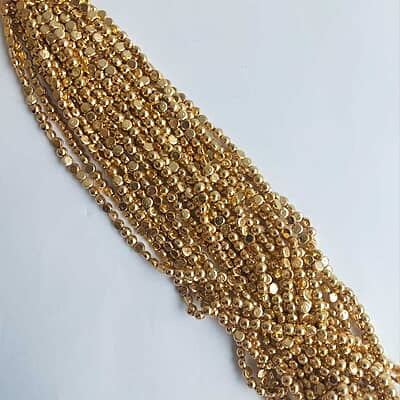 Half Cut Beads Bright Gold