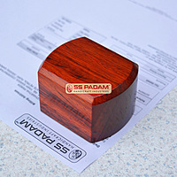 Red Padauk Wood Round Corner Paperweight Pair