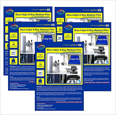 A4 x500 Inkjet Medical Blue Film IMPORTED )(500 Sheets ) 210 micron / 280 gsm A4 x500 Inkjet Medical Blue Film IMPORTED )(500 Sheets ) 210 micron / 280 gsm