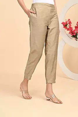 Women Ethnic Trousers - Golden