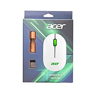 Acer Wireless Optical Mouse – 1600 DPI  2.4GHz  Ambidextrous  White & Green
