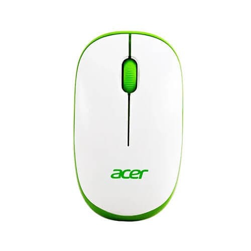 Acer Wireless Optical Mouse – 1600 DPI  2.4GHz  Ambidextrous  White & Green