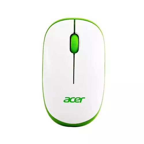 Acer Wireless Optical Mouse – 1600 DPI 2.4GHz Ambidextrous White & Green