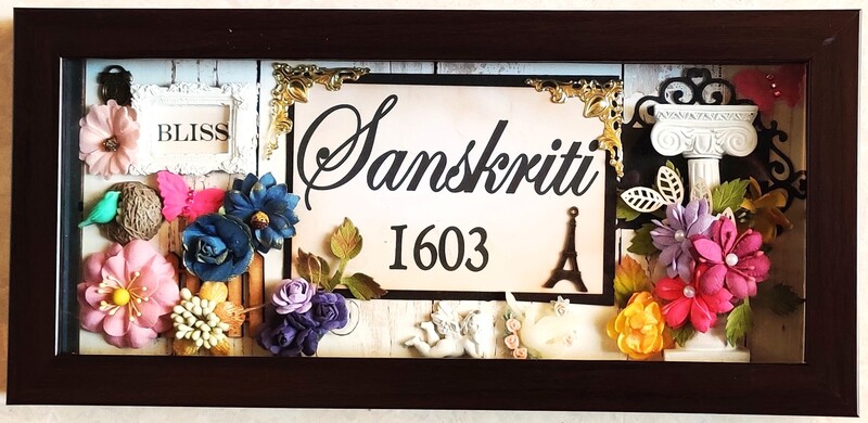 Rectangular Nameplate for entrance door – a highly personalised & useful gift!