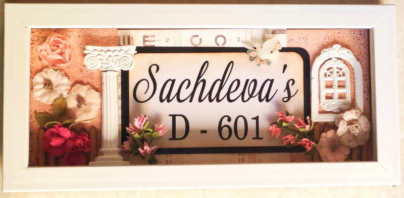 Rectangular Nameplate for entrance door – a highly personalised & useful gift!