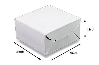 Qson Cake Box 5x5x2 White Plain