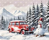 Snowy Vinatge Car (PRE-ORDER)