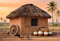 Rustic Village Charm -  5x7 Feet