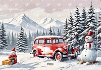 Snowy Vinatge Car (PRE-ORDER)