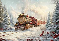 North Pole Train 5x7 Feet