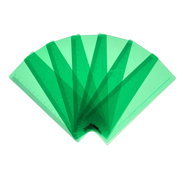 Pack of 8 Green 191x70mm Dyslexia Overlay Reading Rulers â€“ PET Material, Rounded Corners