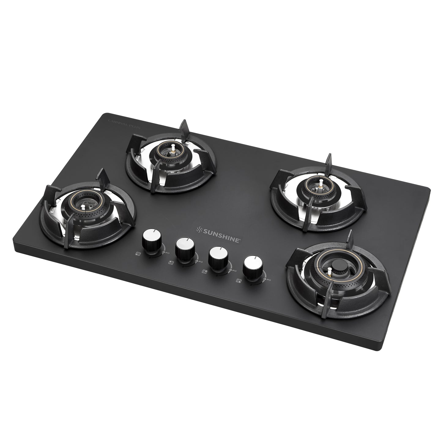 Carnival Plus Brass Burner Matt Finish Super Slim Tablet Hob 3 Burner Auto Ignition