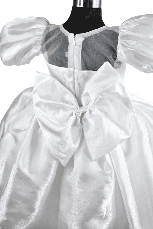 White Pearl Satin Gown