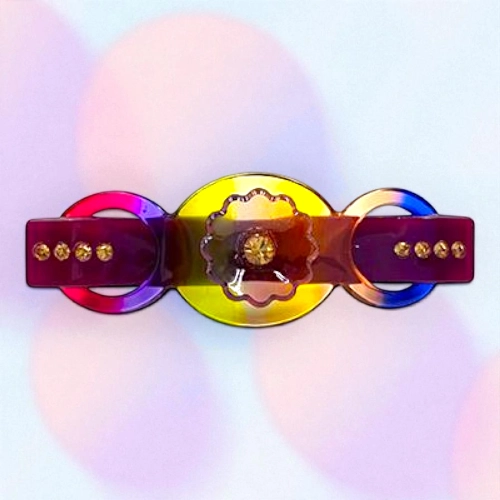 Elegant Flower & Stone Hair Barrette