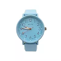 Bolun Sky Blue Minimalist Analog Watch - Soft Silicone Strap