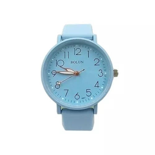 Bolun Sky Blue Minimalist Analog Watch - Soft Silicone Strap